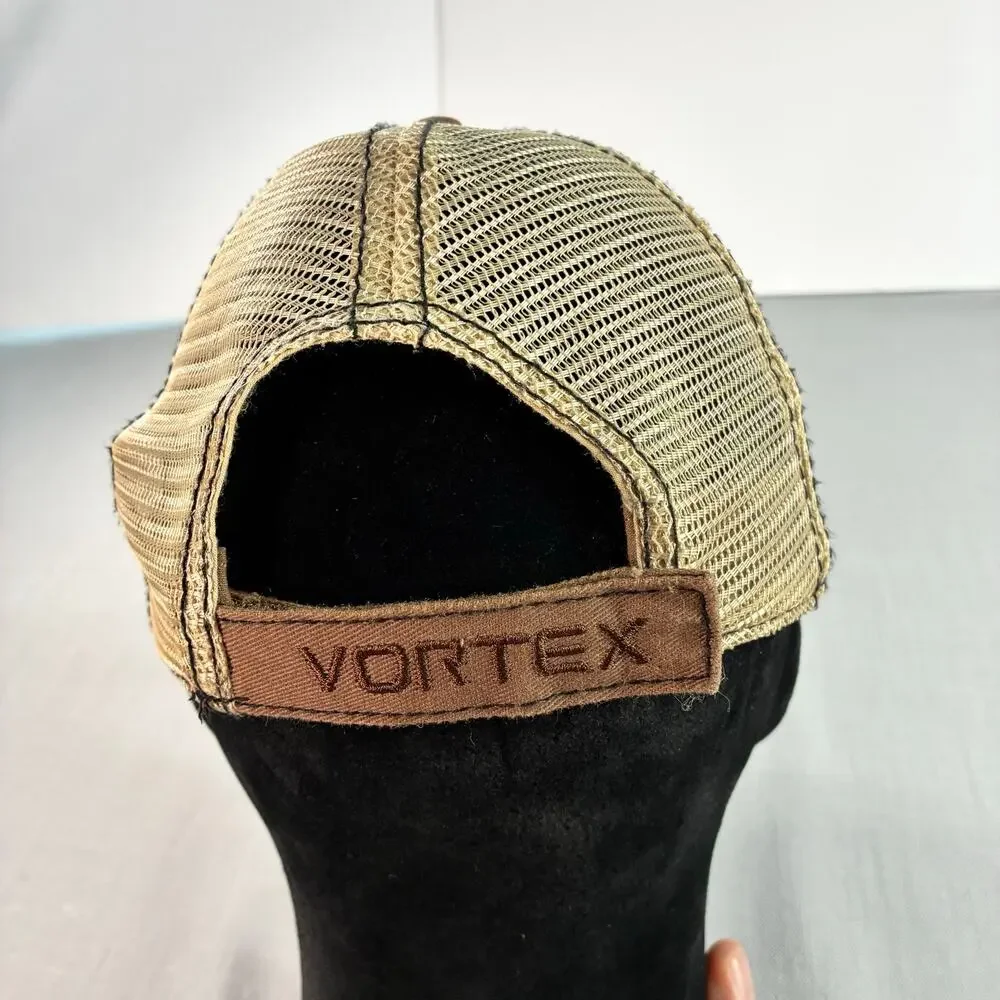 Vortex Optics Brown Mesh Trucker Hat Distressed Hunting Outdoor Cap OSFA